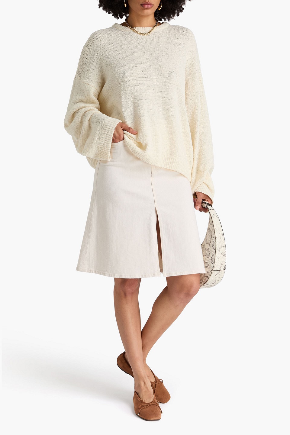 Totême Cotton-blend Chenille Sweater In White