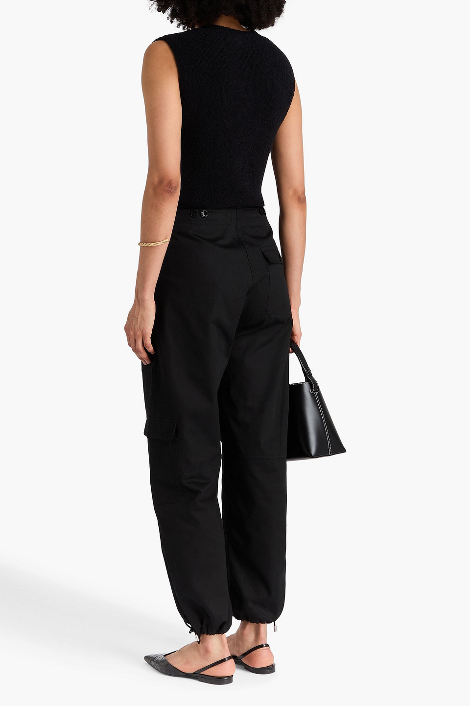 Totême Knit Terry Cotton Blend Vest In Black