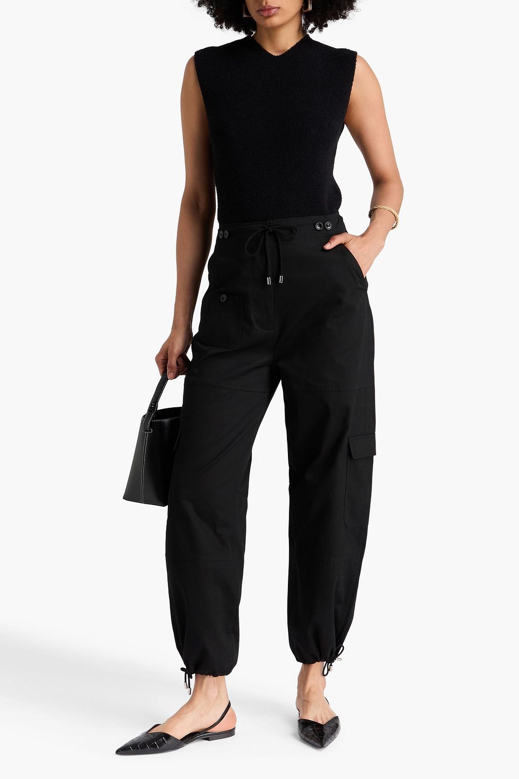 TOTEME Ribbed bouclé-knit cotton-blend vest