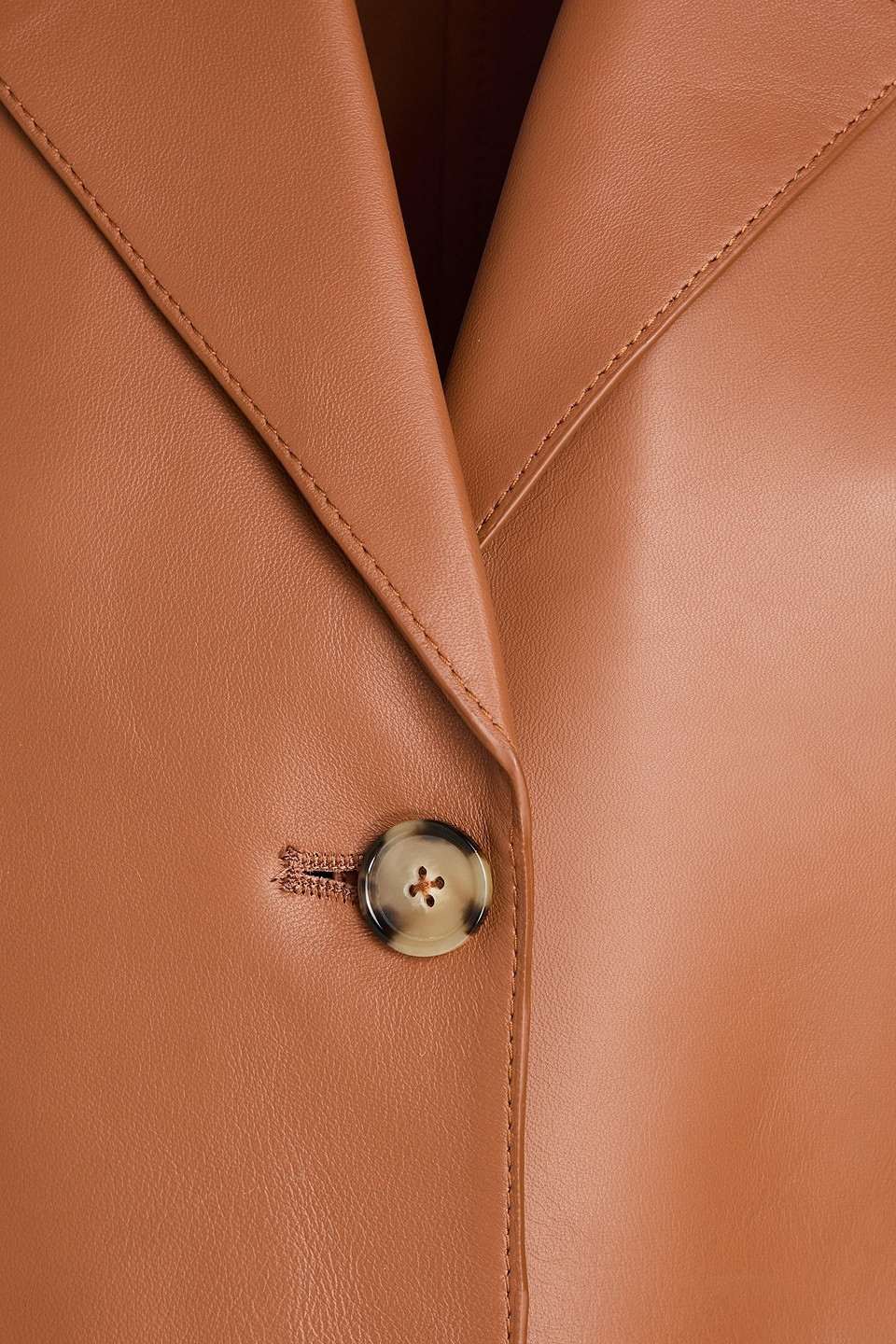 Totême Leather Blazer In Brown