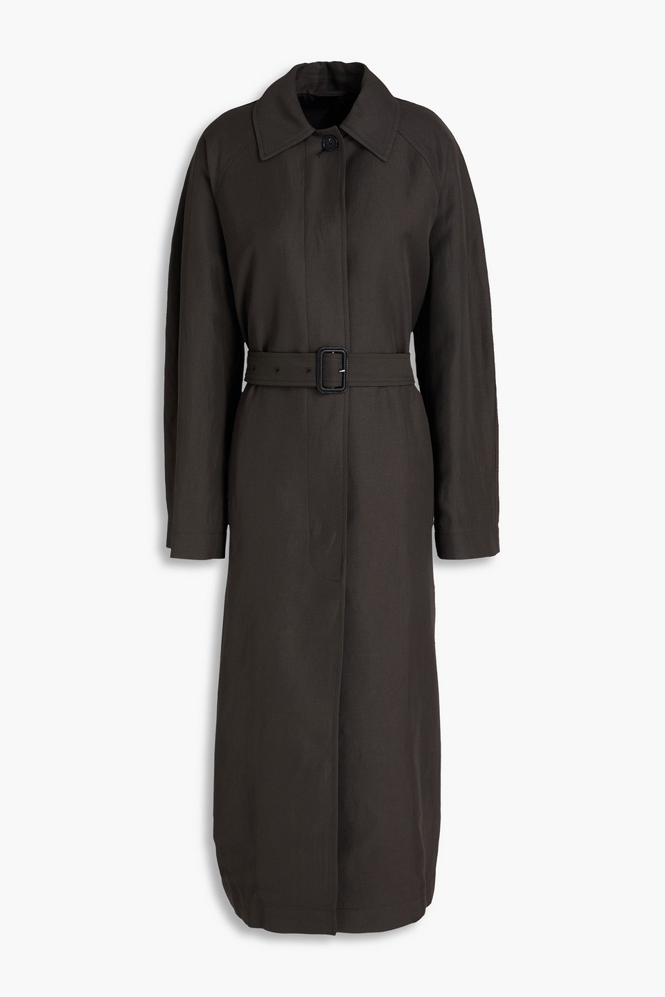 Totême Minimalist Twill Trench Coat In Gray