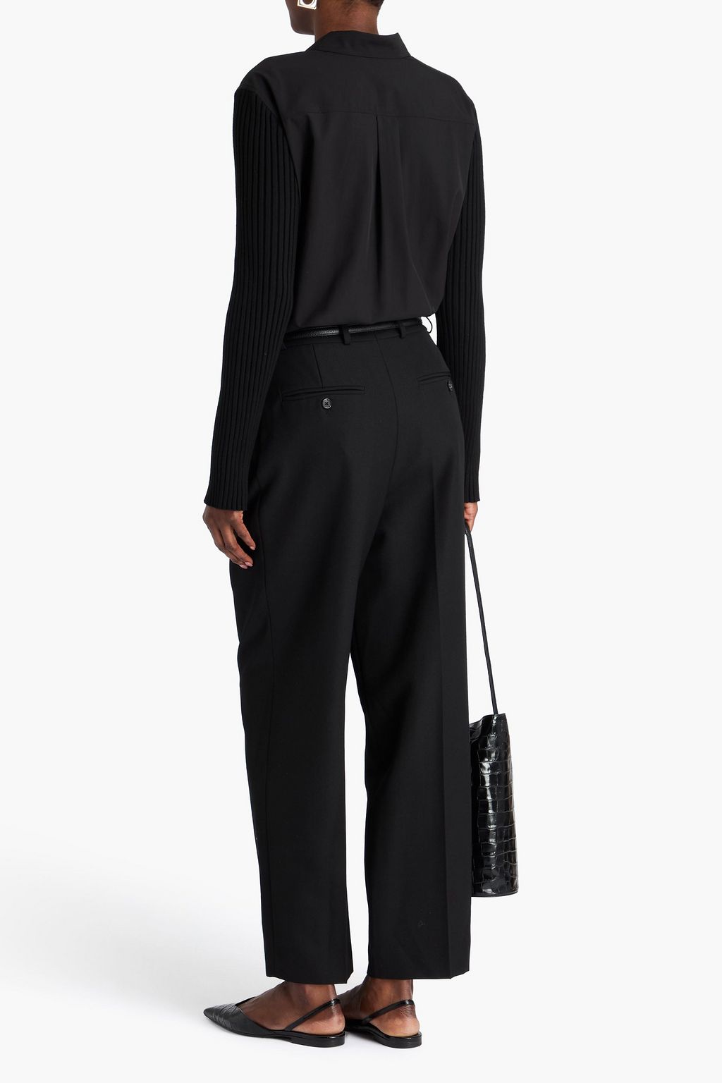 TOTEME Lyocell-blend poplin and wool-blend shirt