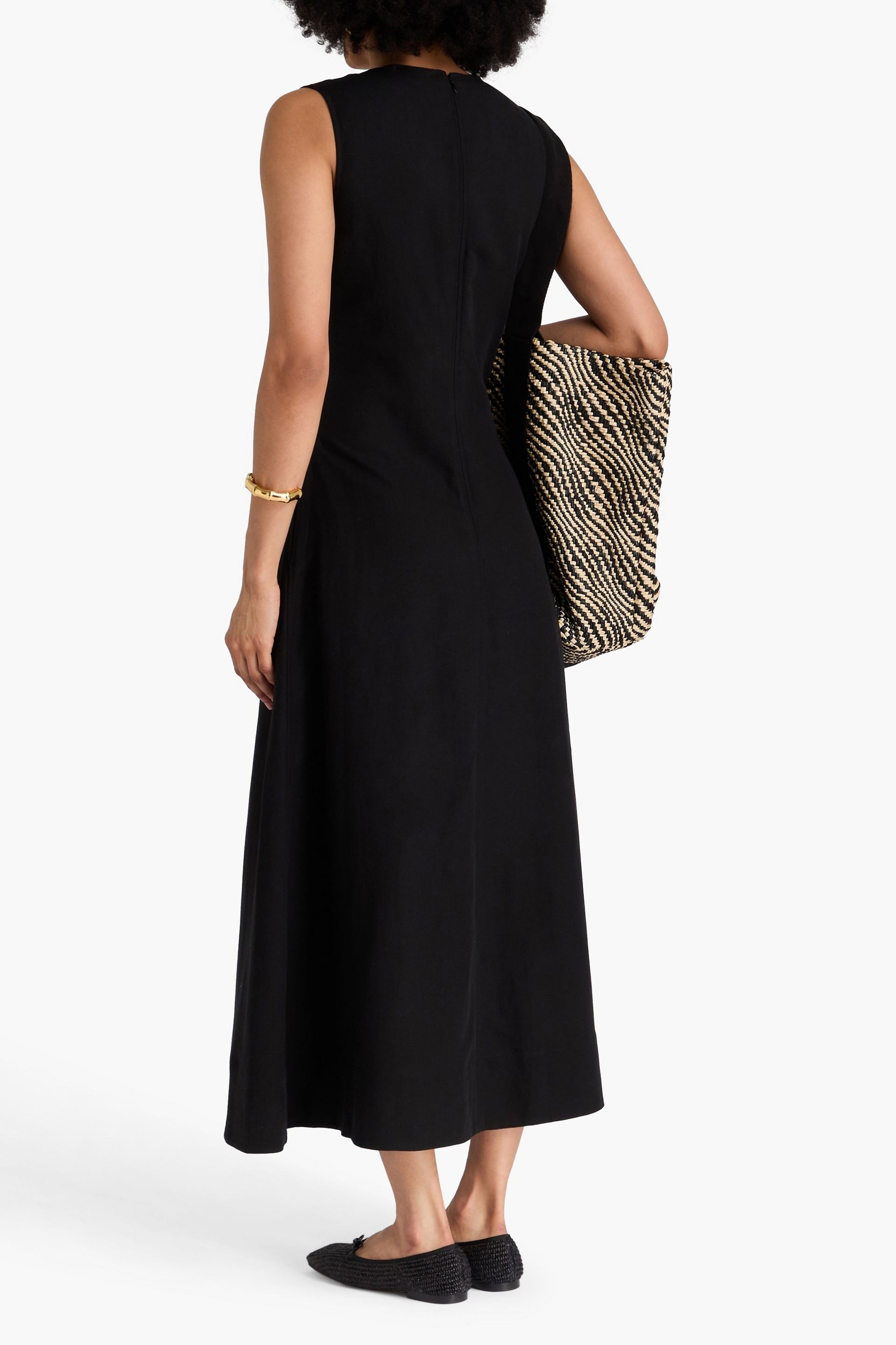 TOTEME Lyocell and linen-blend midi dress
