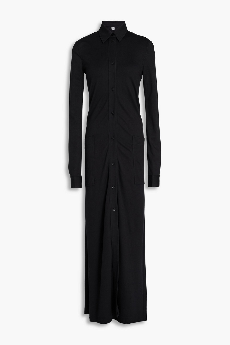 Totême Stretch-jersey Maxi Shirt Dress In Black