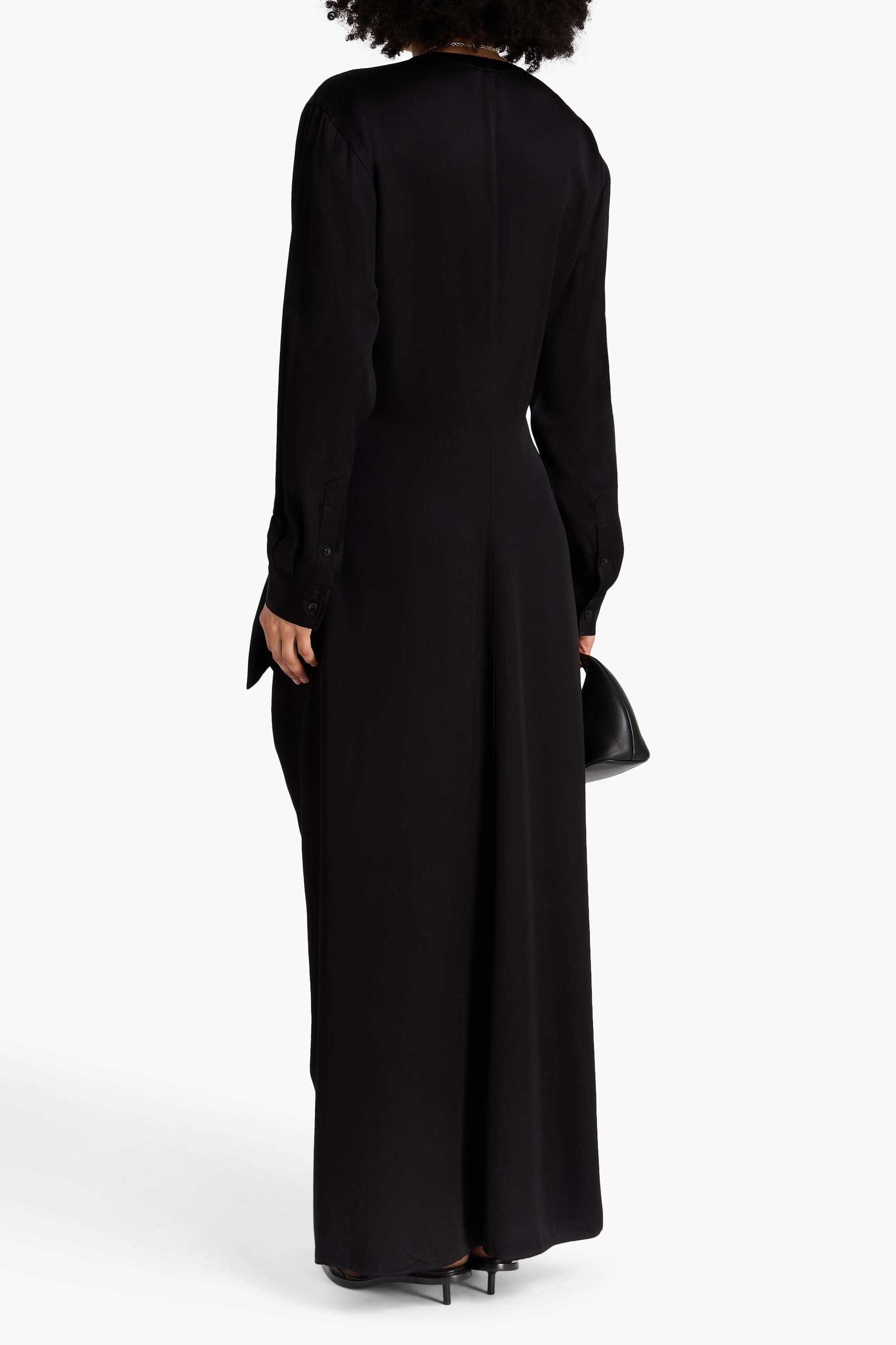 TOTEME Gathered satin maxi dress