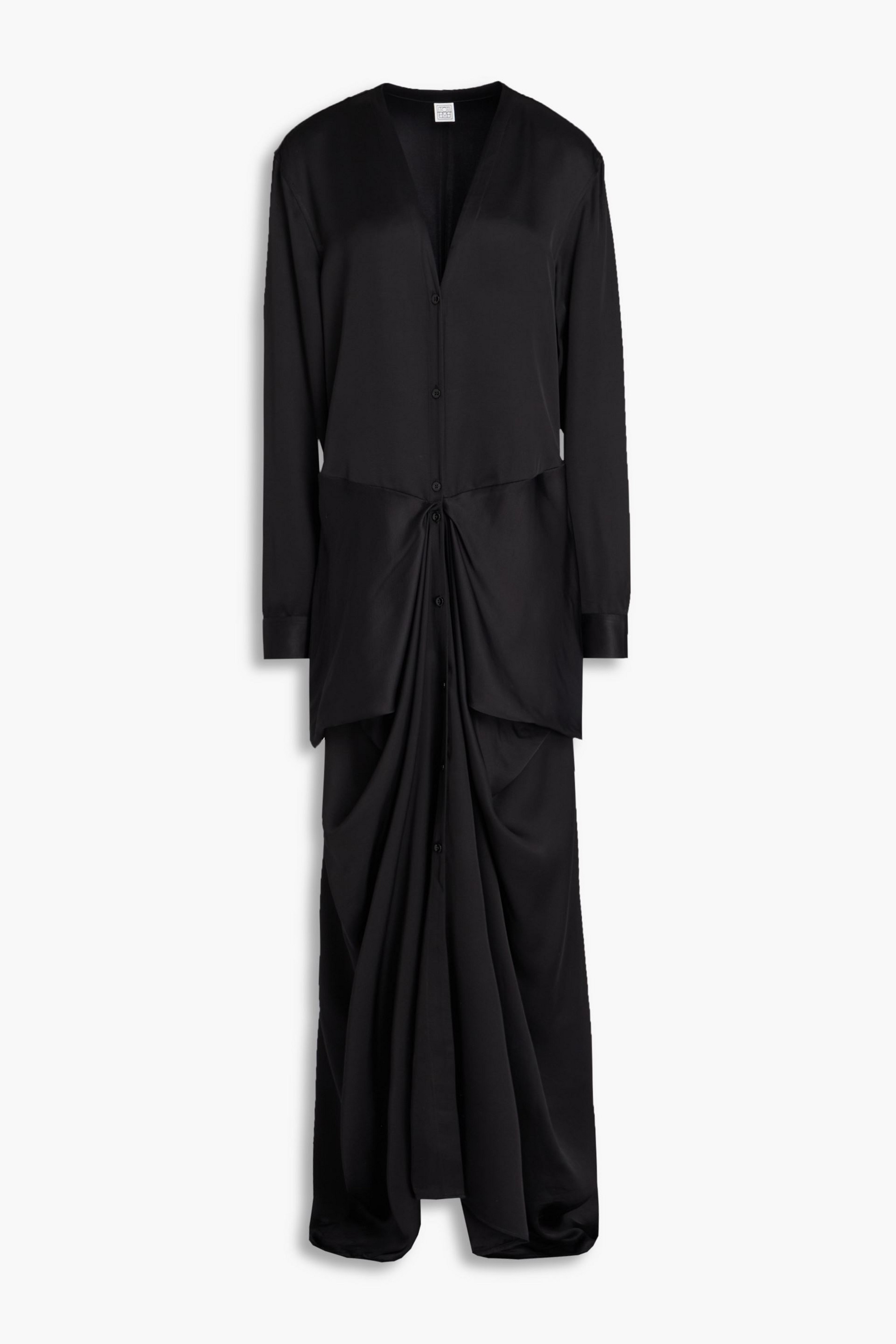 TOTEME Gathered satin maxi dress