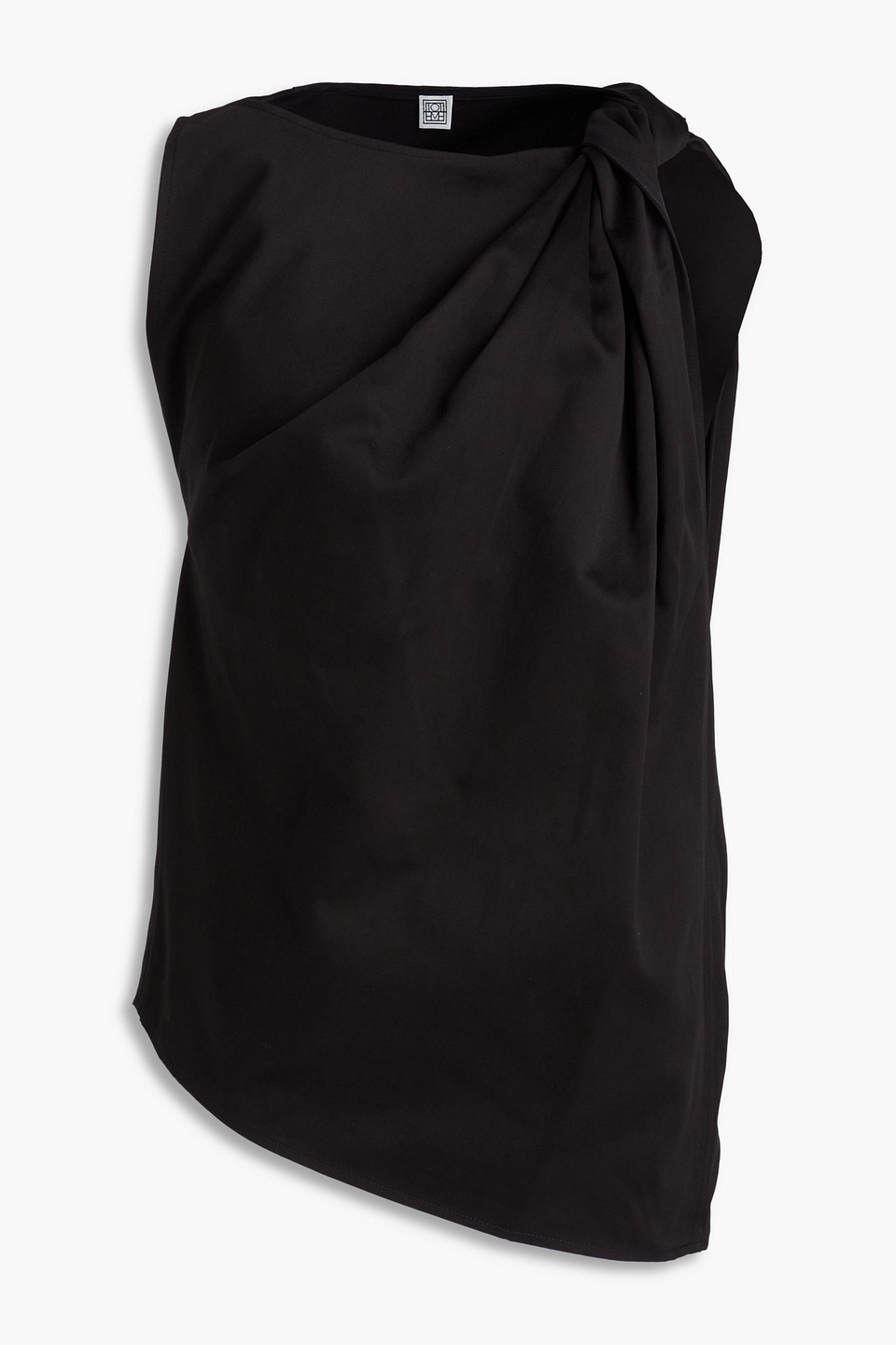 Totême Oberteil Aus Baumwoll-twill Mit Twist-detail In Black