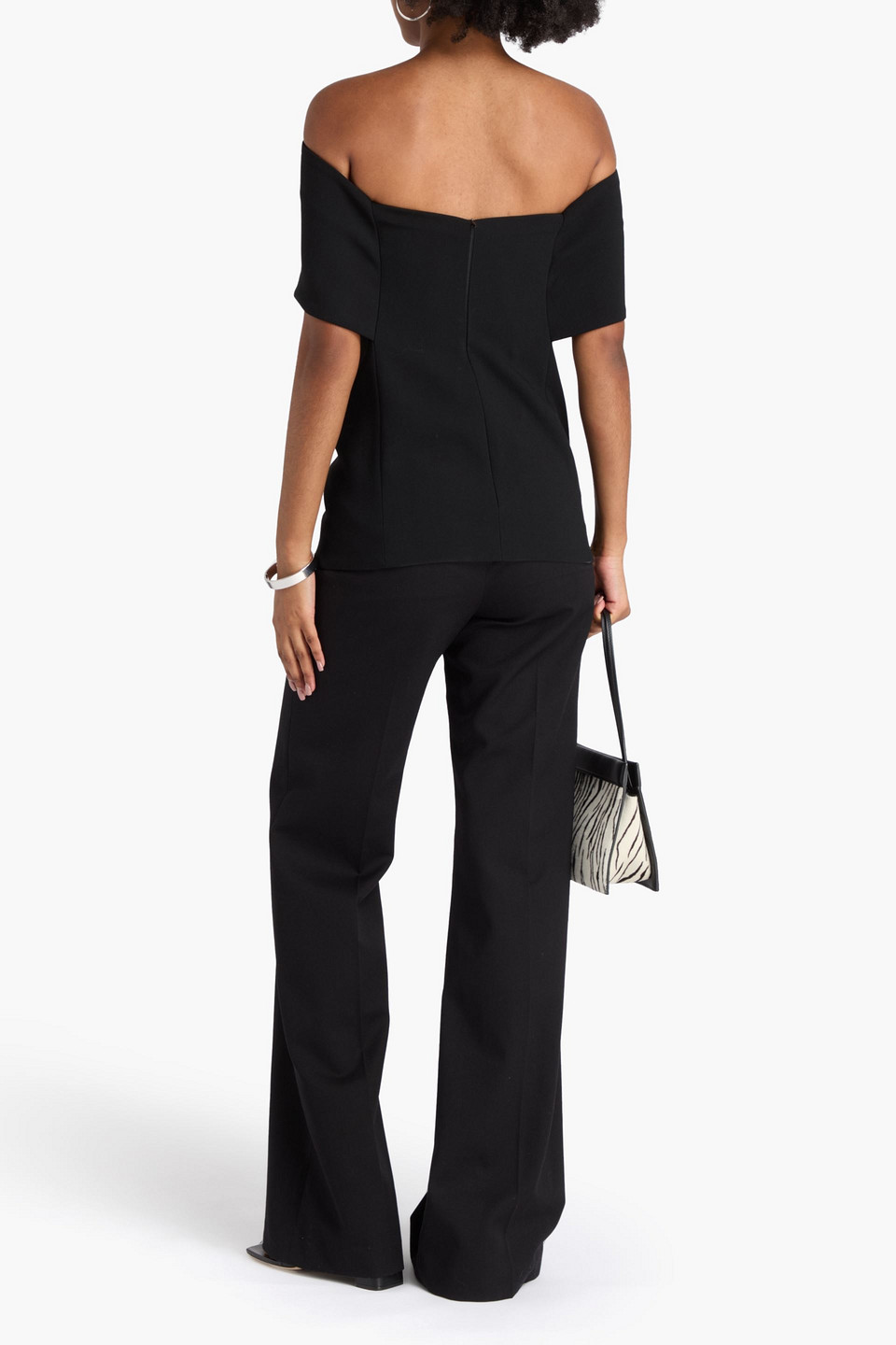 Totême Off-the-shoulder Crepe Top In Black