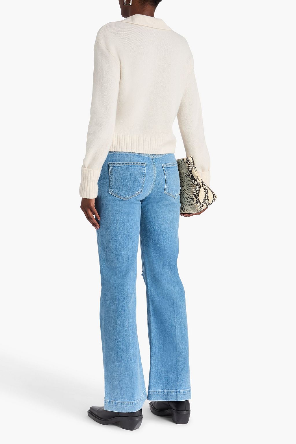 PAIGE Jeleena distressed high-rise flared jeans