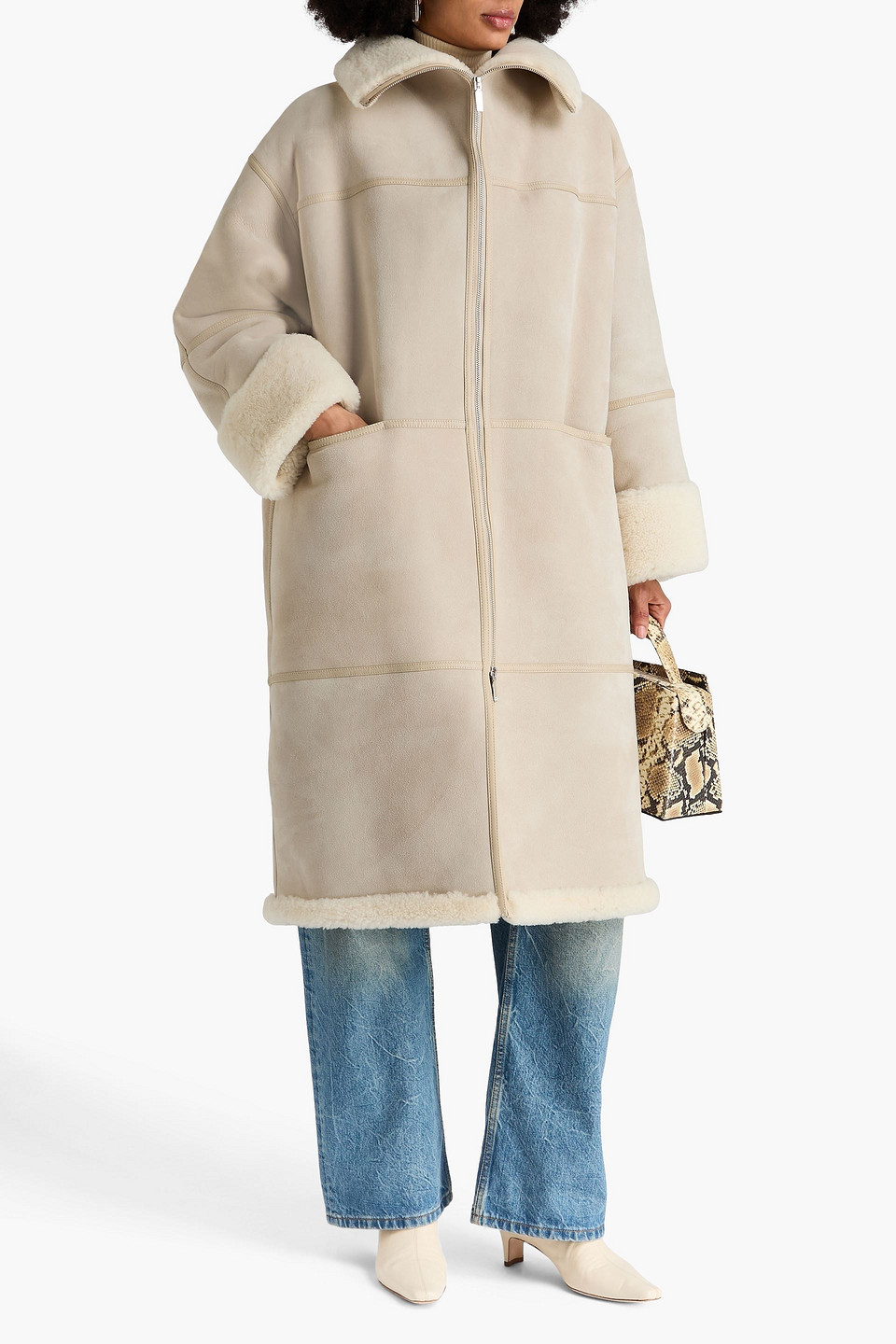  Totême - Suede Coat - White - Xs/s 