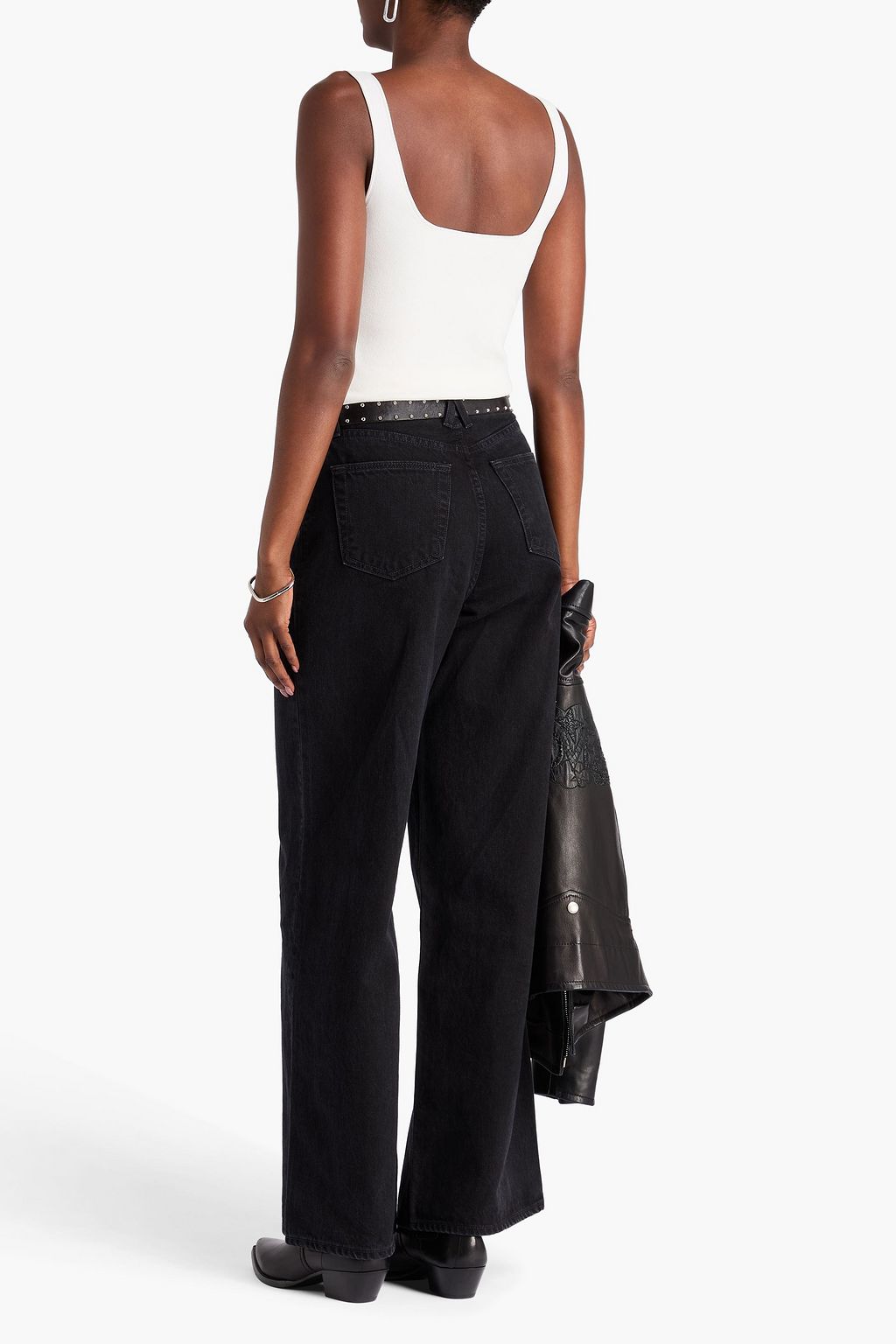 SLVRLAKE Taylor hoch sitzende Jeans mit weitem Bein und Fransen