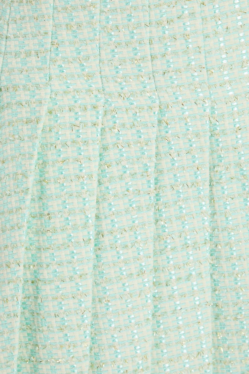 SELF-PORTRAIT Pleated metallic fil coupé tweed mini skirt