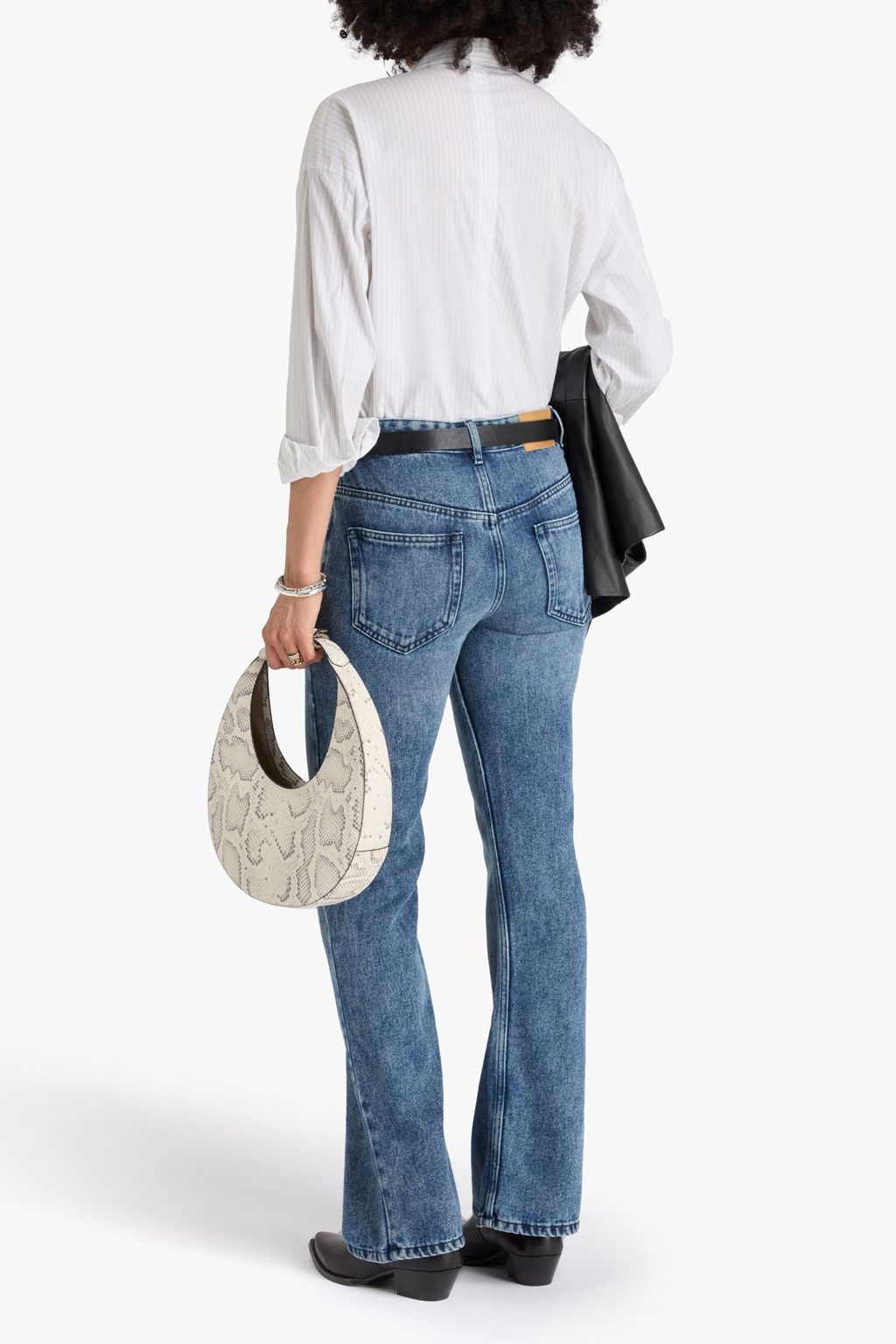 ISABEL MARANT ハイライズ フレアジーンズ 色あせ加工