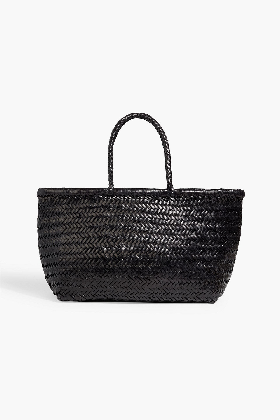 Dragon Diffusion Triple Jump Woven Leather Tote In Black