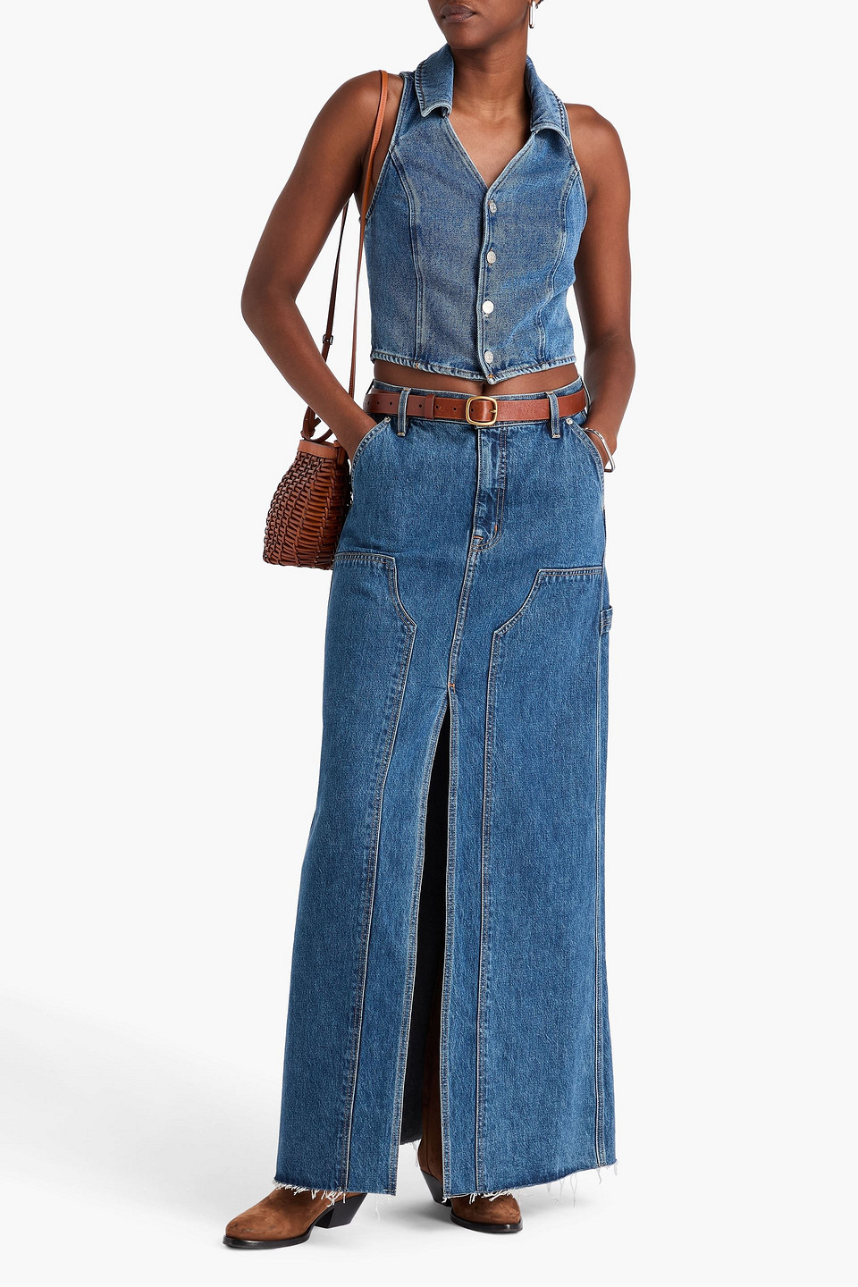  Slvrlake - Maxirock Aus Denim - Blau - 26 