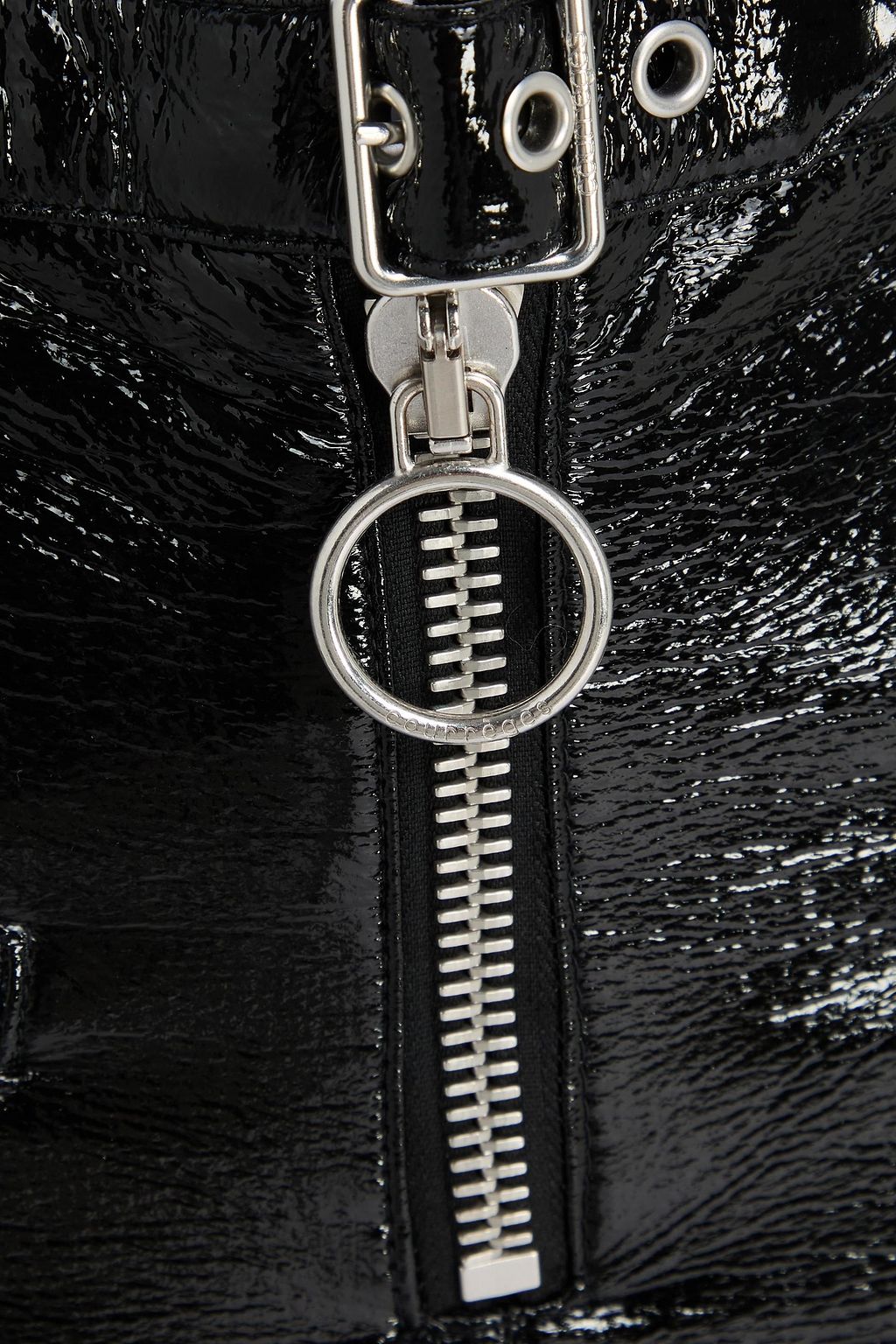 COURRÈGES Buckled cotton-blend bootcut pants