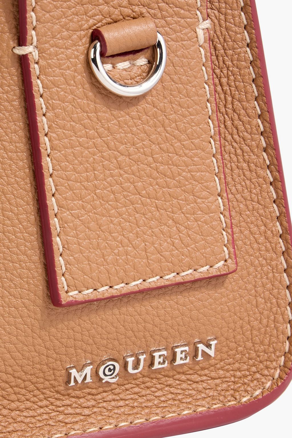 MCQUEEN T-Bar Sling pebbled-leather shoulder bag