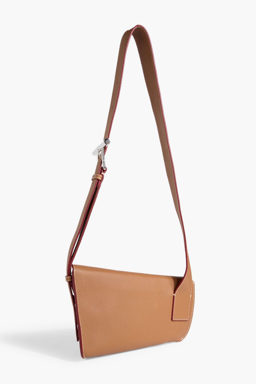 MCQUEEN T-Bar Sling pebbled-leather shoulder bag