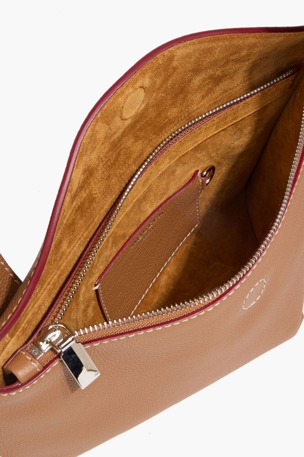 MCQUEEN T-Bar Sling pebbled-leather shoulder bag