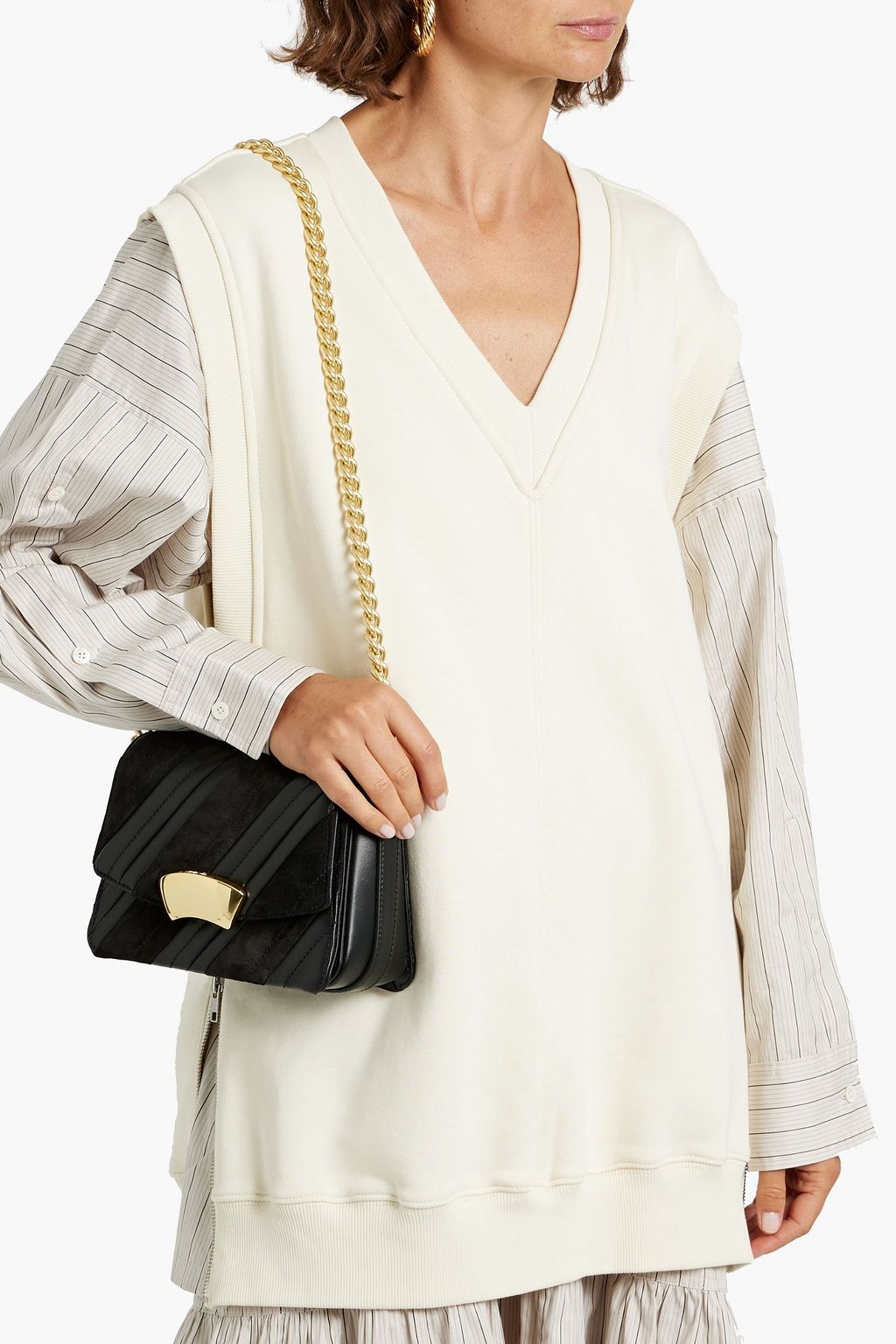 3.1 PHILLIP LIM ID quilted leather and suede shoulder bag