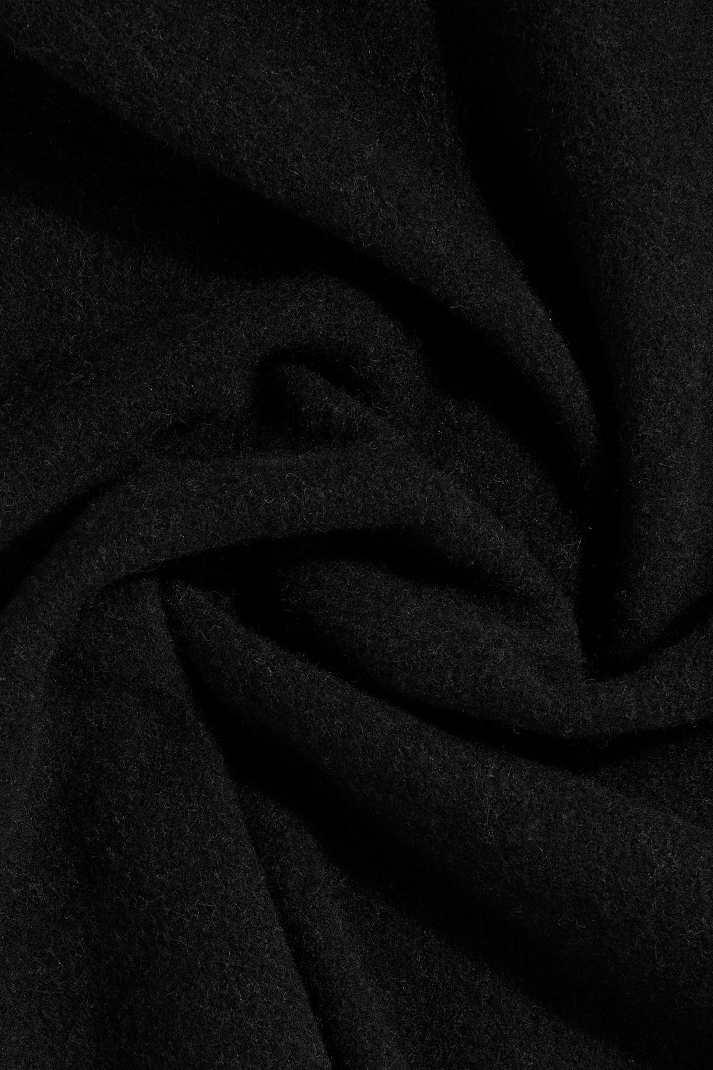 GANNI Fringed jacquard-knit wool scarf