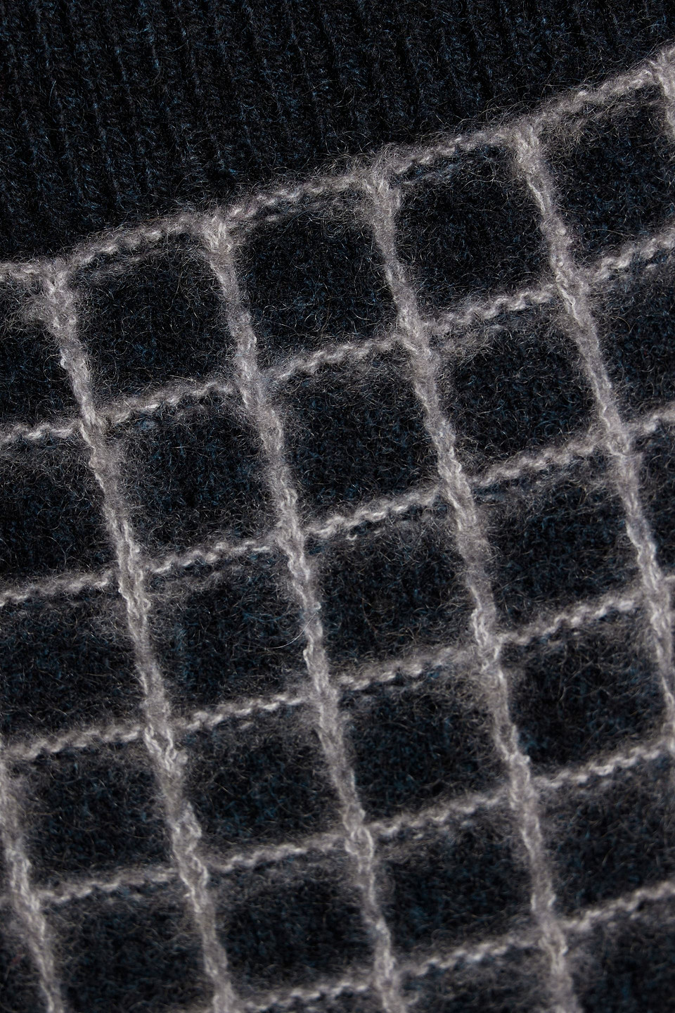 The Elder Statesman Minirock „grid Stitch“ Aus Jacquard-strick Aus Einer Kaschmir-baumwollmischung In Black