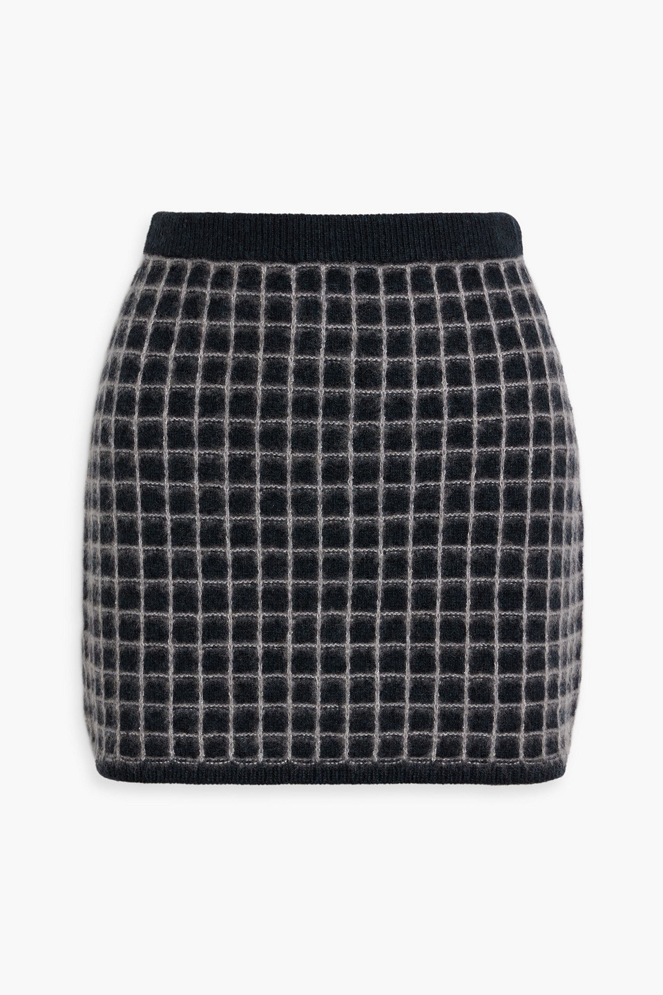 The Elder Statesman Minirock „grid Stitch“ Aus Jacquard-strick Aus Einer Kaschmir-baumwollmischung