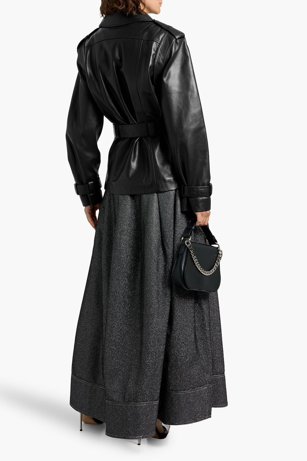 ALBERTA FERRETTI Belted leather jacket