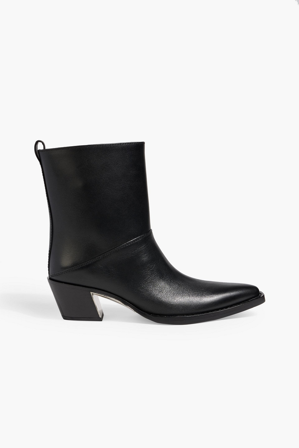3.1 Phillip Lim Downtown Leather Ankle Boots In Black