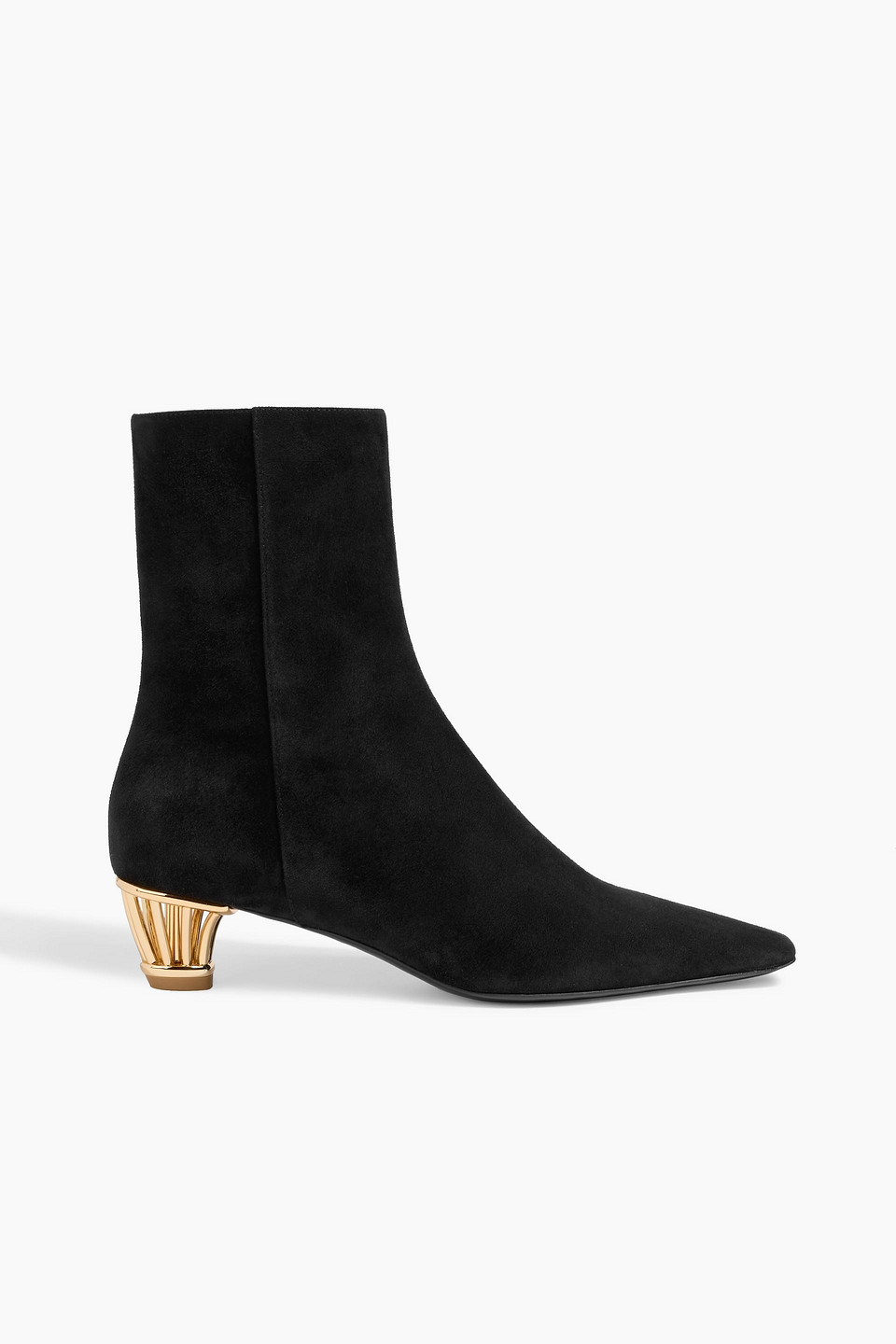 Ferragamo Mirta 40 Suede Ankle Boots In Black