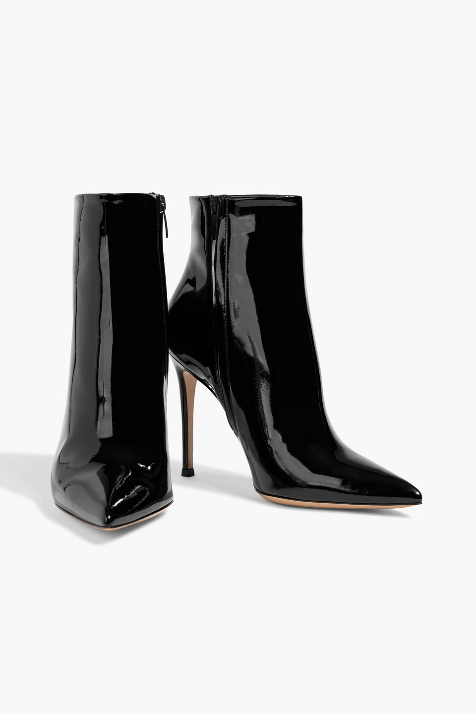 Gianvito Rossi Avril Patent-leather Ankle Boots In Black