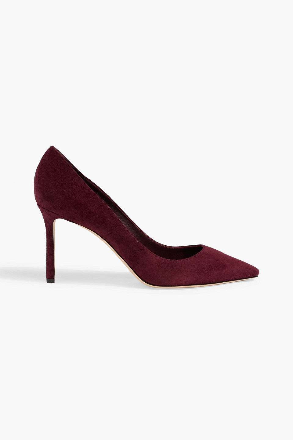 Jimmy Choo Romy 85 Suede Pumps In Burgundy