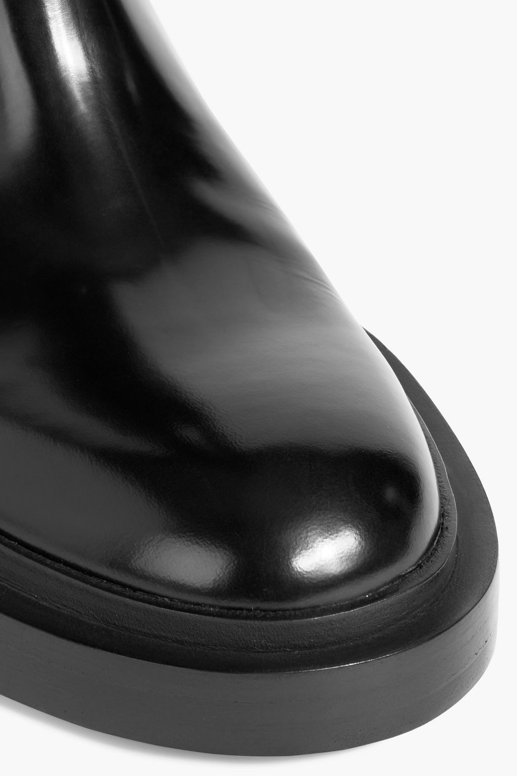 JIL SANDER Glossed-leather knee boots