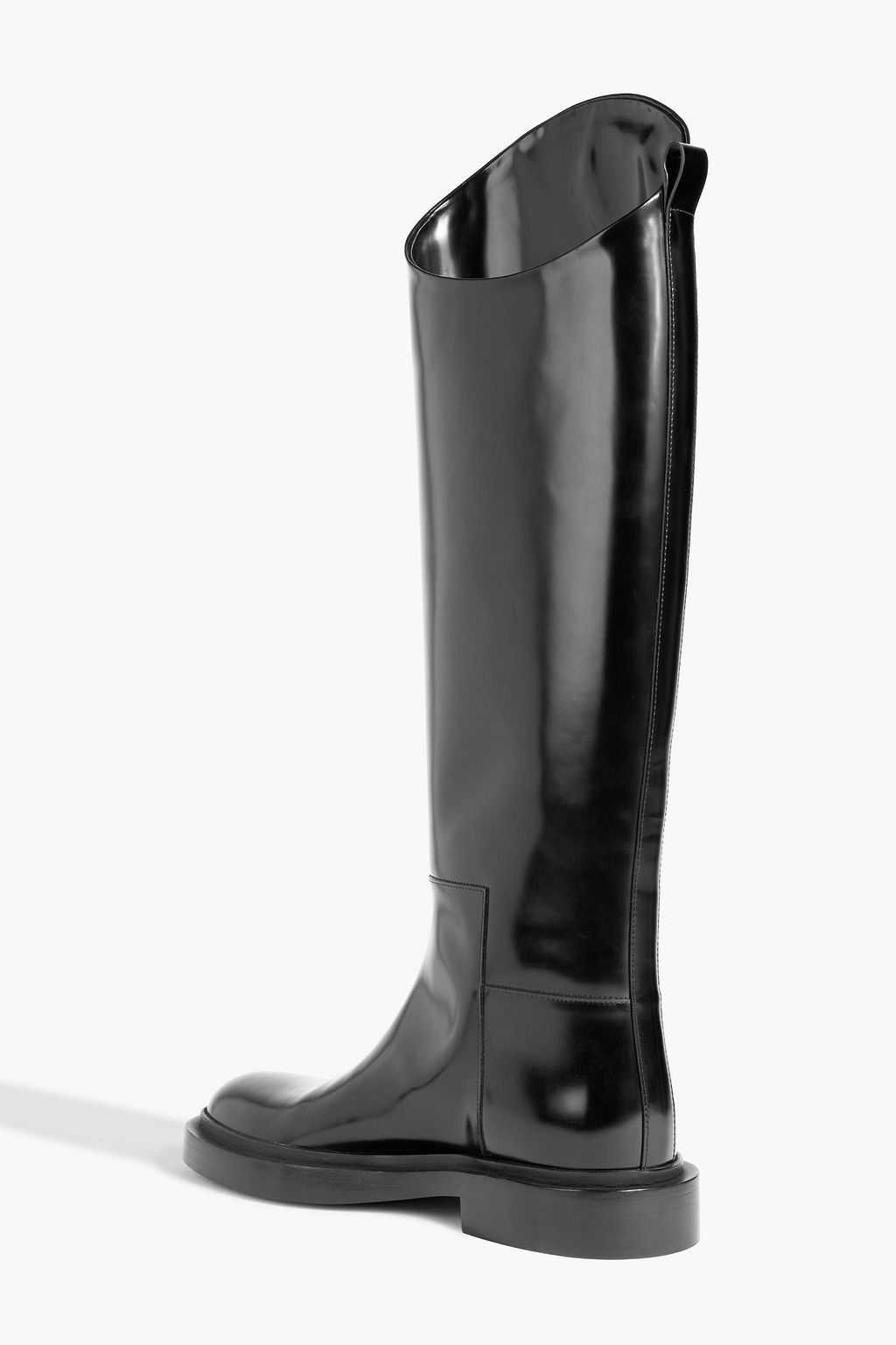 JIL SANDER Glossed-leather knee boots