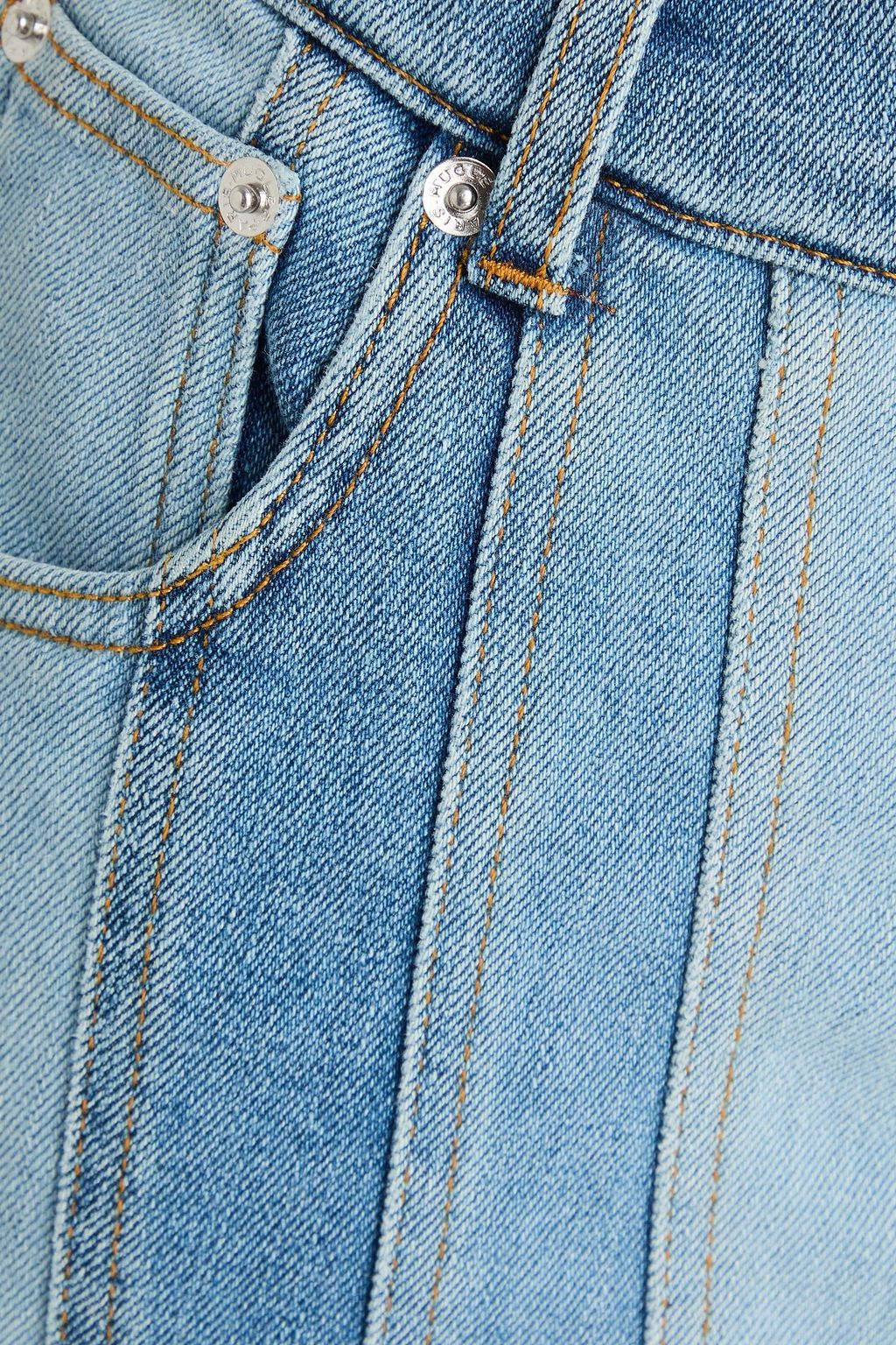 MUGLER بنطال جينز بأرجل مستقيمة وخصر عالٍ