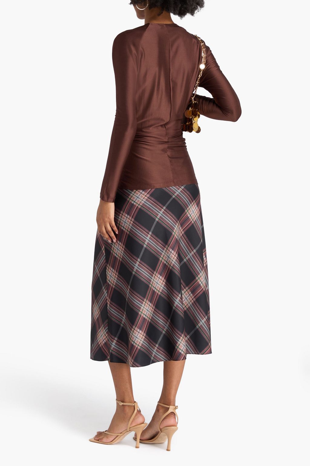 RABANNE Wickelbluse aus glänzendem Jersey