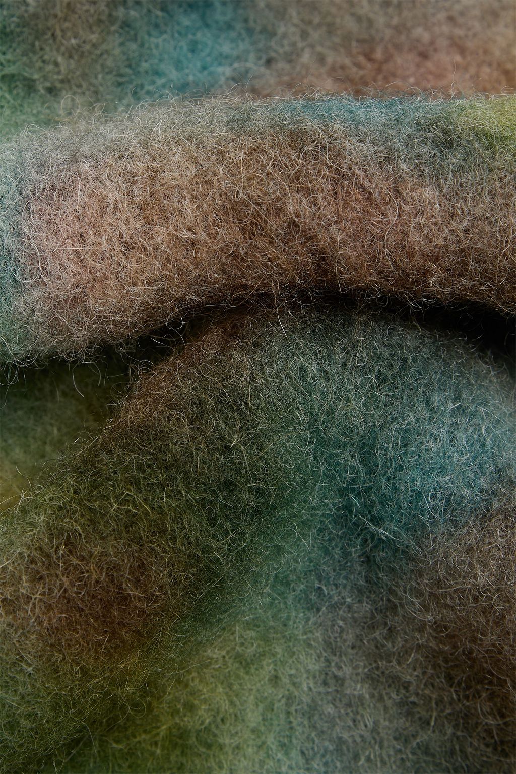 ACNE STUDIOS Fringed tie-dyed brushed-felt scarf
