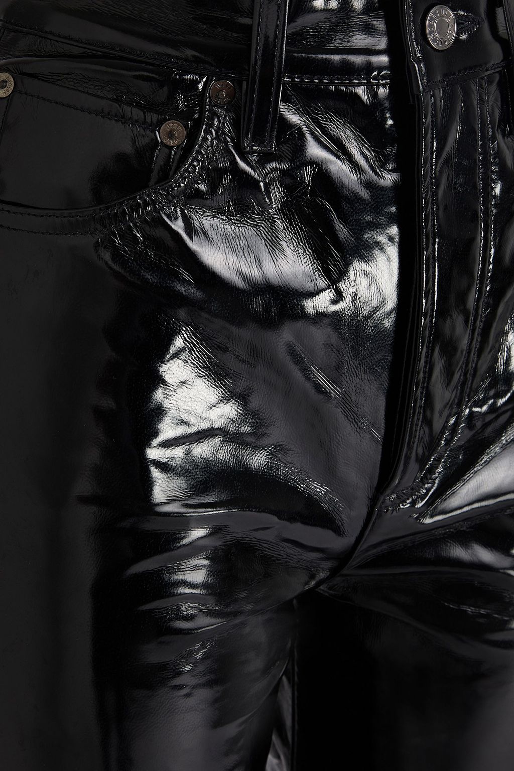 AGOLDE Coated leather-blend slim-leg pants