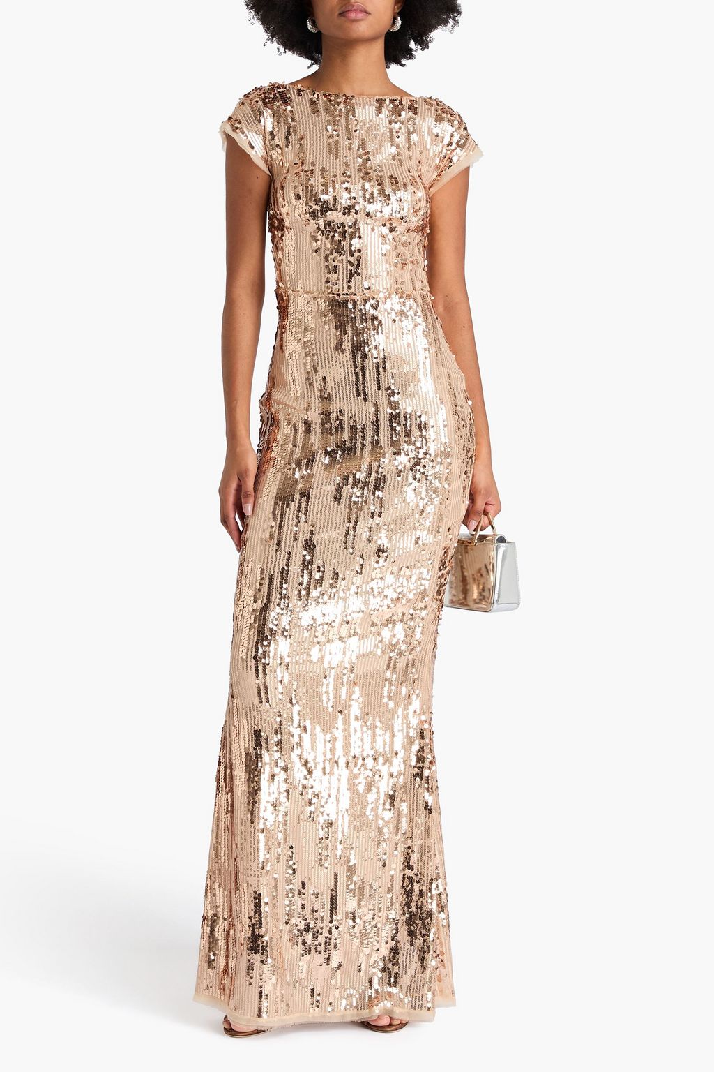 TALBOT RUNHOF Sequined stretch-tulle gown