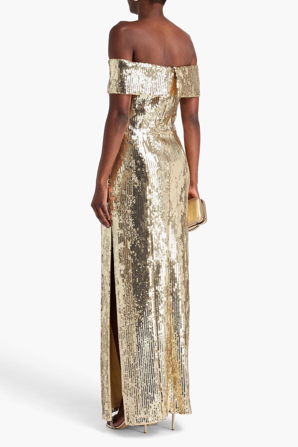 GALVAN  LONDON Off-the-shoulder sequined tulle gown