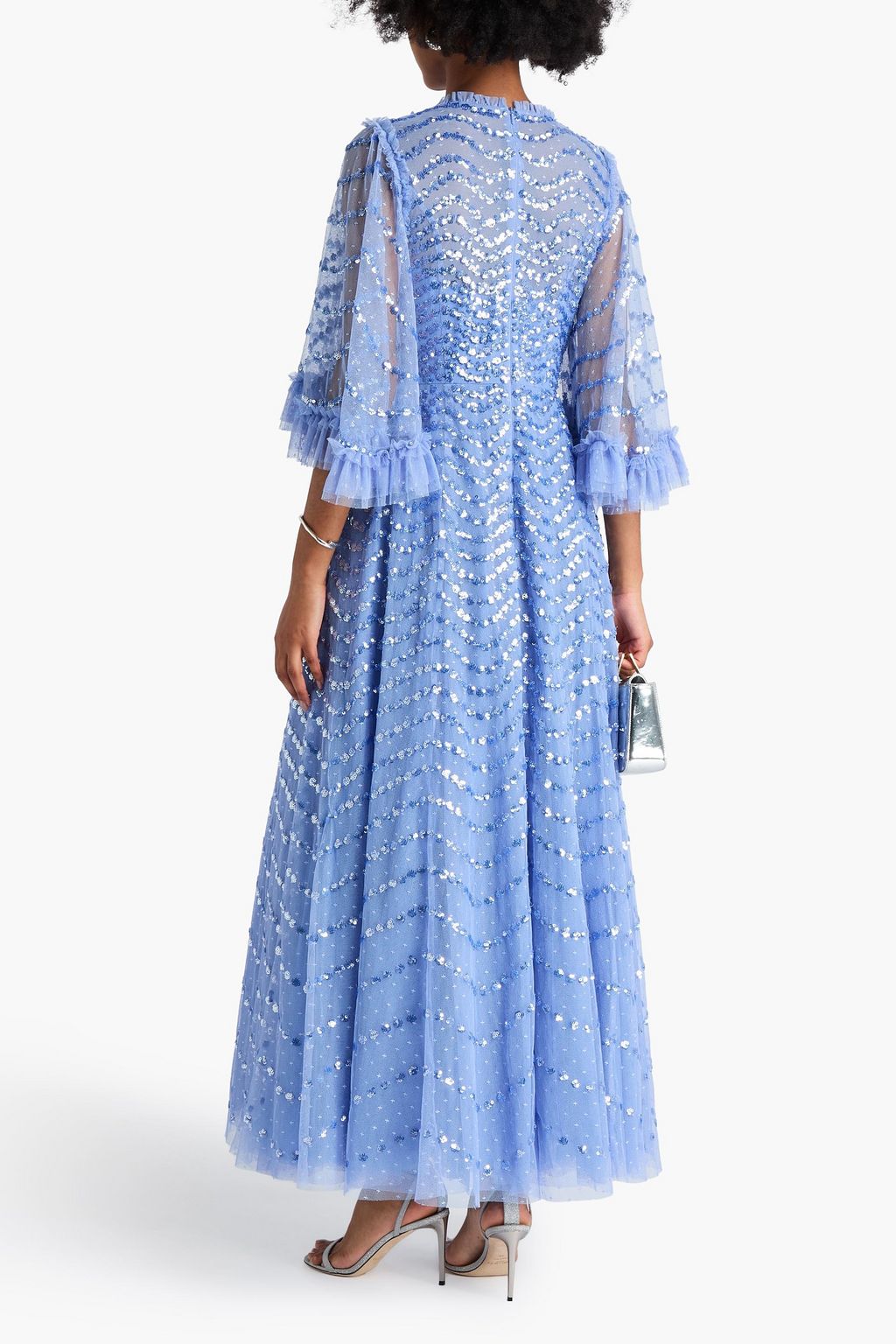NEEDLE & THREAD Shimmer Wave sequin-embellished ruffled stretch-tulle gown