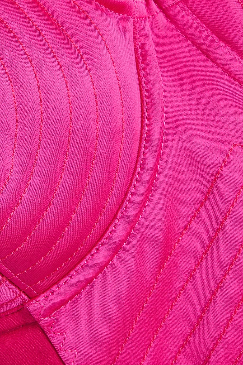 JEAN PAUL GAULTIER Cropped Bustier-Oberteil aus gestepptem Satin, Crêpe und Stretch-Strick