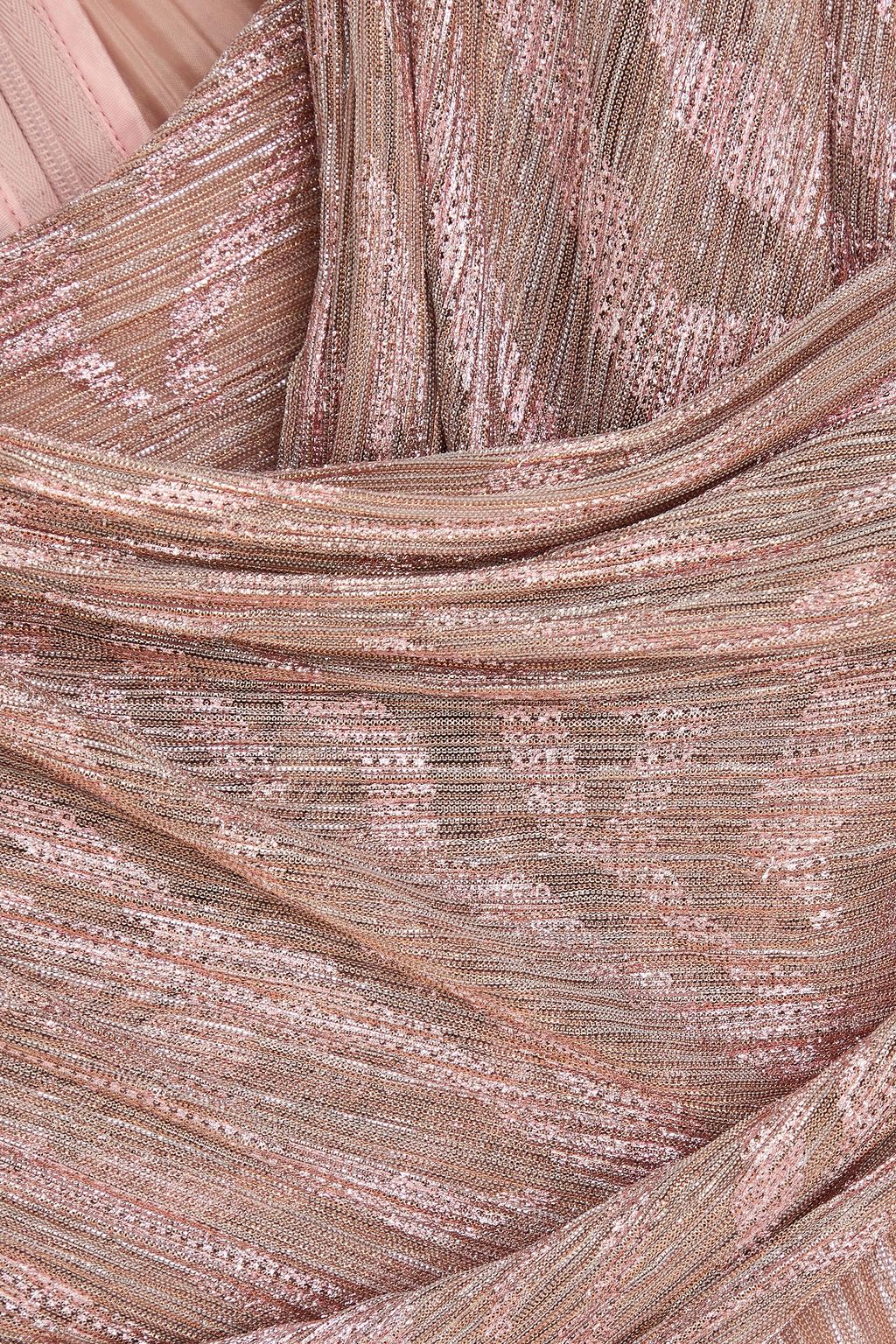 TALBOT RUNHOF Pleated lamé gown