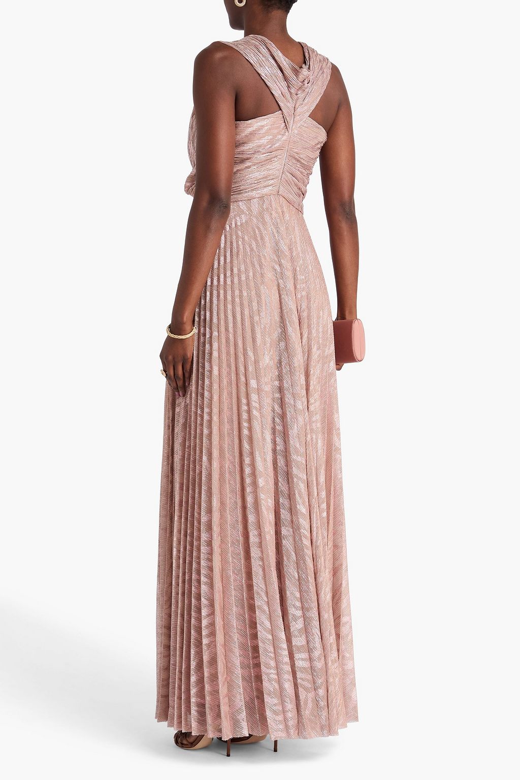 TALBOT RUNHOF Pleated lamé gown