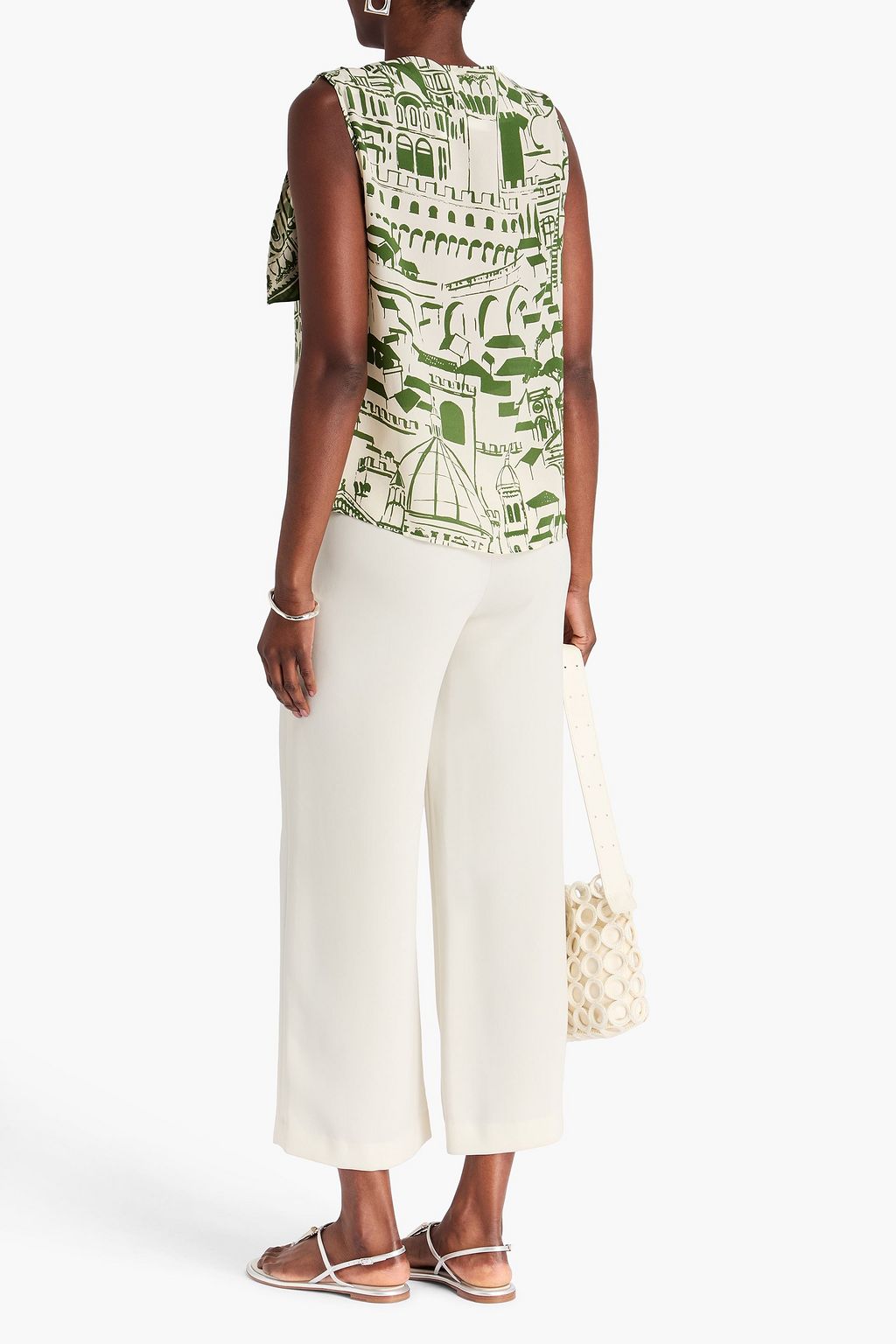WEEKEND MAX MARA Basilio bedrucktes Oberteil aus Seiden-Crêpe
