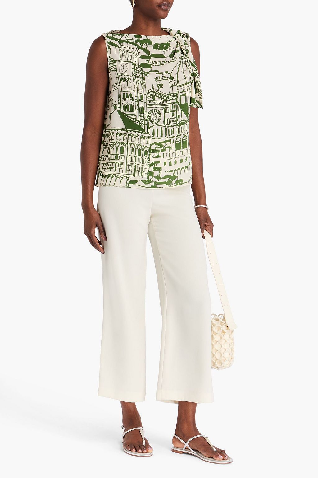 WEEKEND MAX MARA Basilio bedrucktes Oberteil aus Seiden-Crêpe
