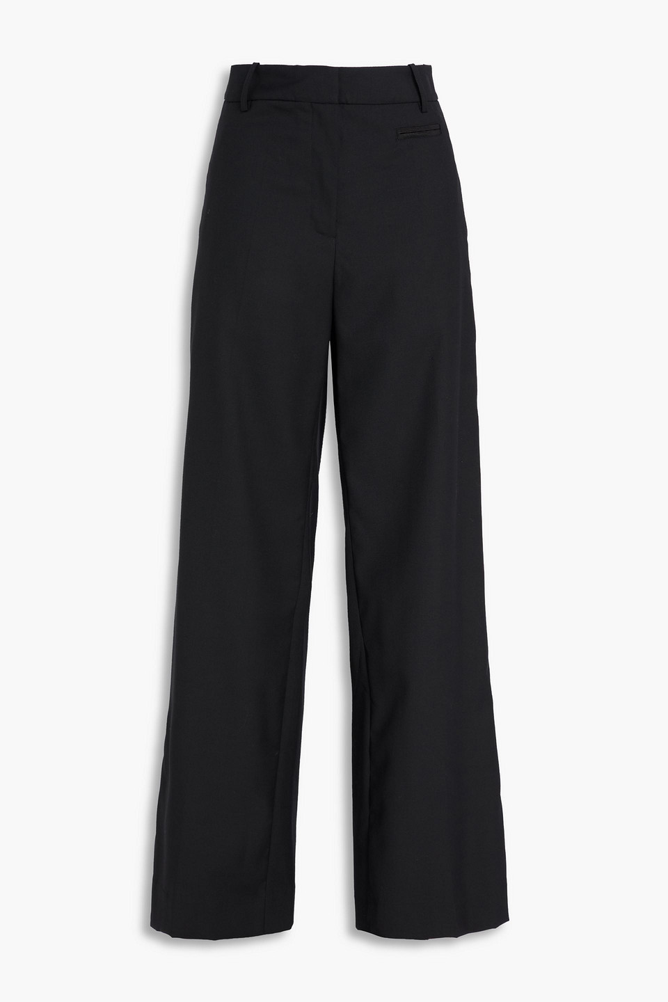 Christopher Esber Racquet Wool-blend Twill Wide-leg Trousers In Black