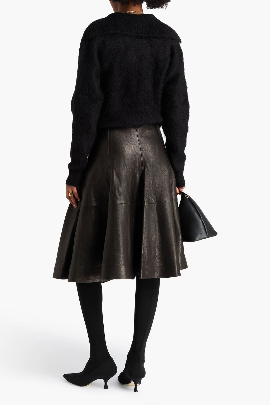 KHAITE Lennox leather midi skirt