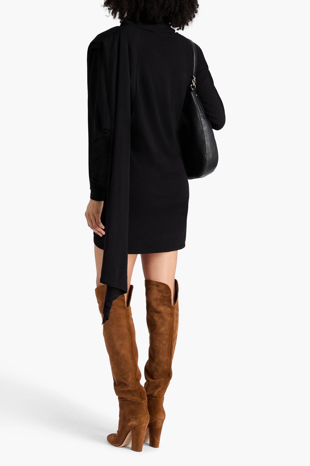 SAINT LAURENT ウール ミニワンピース ドレープ入り
