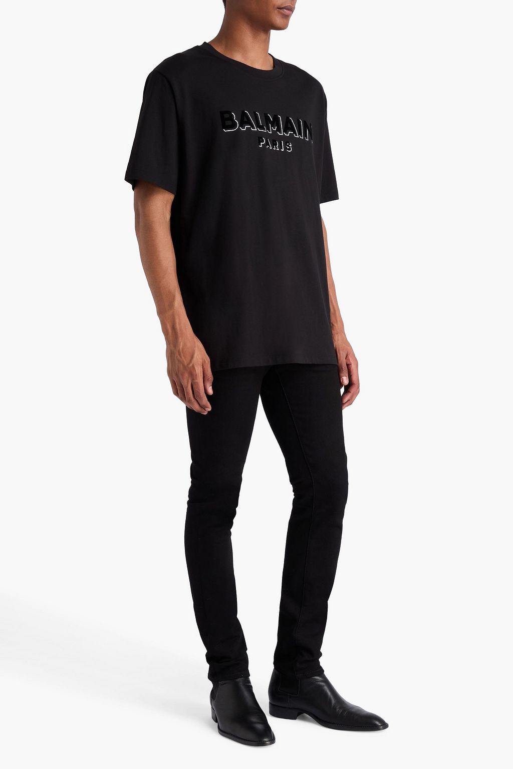 BALMAIN Printed cotton-jersey T-shirt